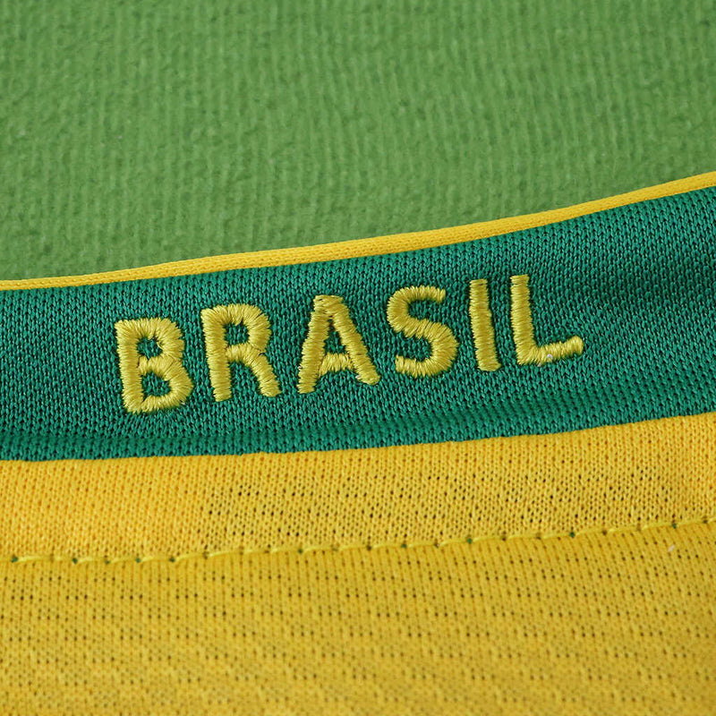 Camiseta retro de la selección brasileña - Camiseta de aficionado de manga larga para hombre (Brasil 2006)