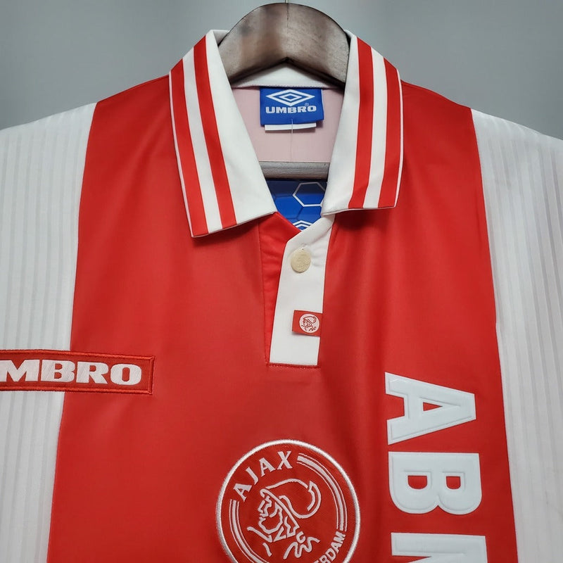 Camiseta retro de aficionado del Ajax 97/98 para hombre - Blanca y roja