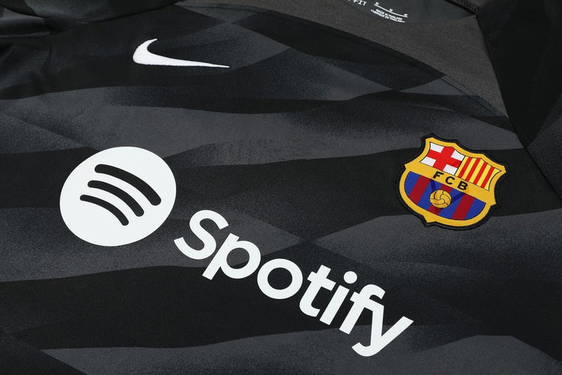 Conjunto de portero de manga larga del Barcelona - Fanático masculino 2023/2024 - Negro