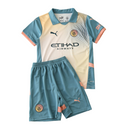 Camiseta y pantalón corto para niños del Manchester City Third 24/25 - Colorida