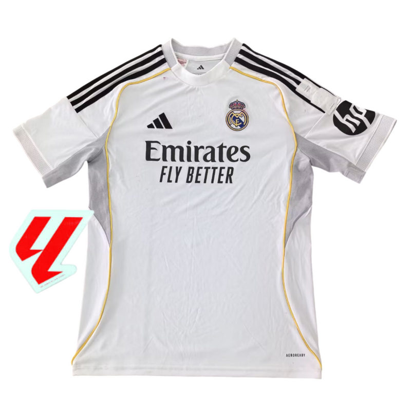 Camiseta de local del Real Madrid 25/26 para hombre, color blanco, lista para entrega