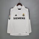Camiseta retro de manga larga Adidas Real Madrid I 05/06 para hombre - Blanco