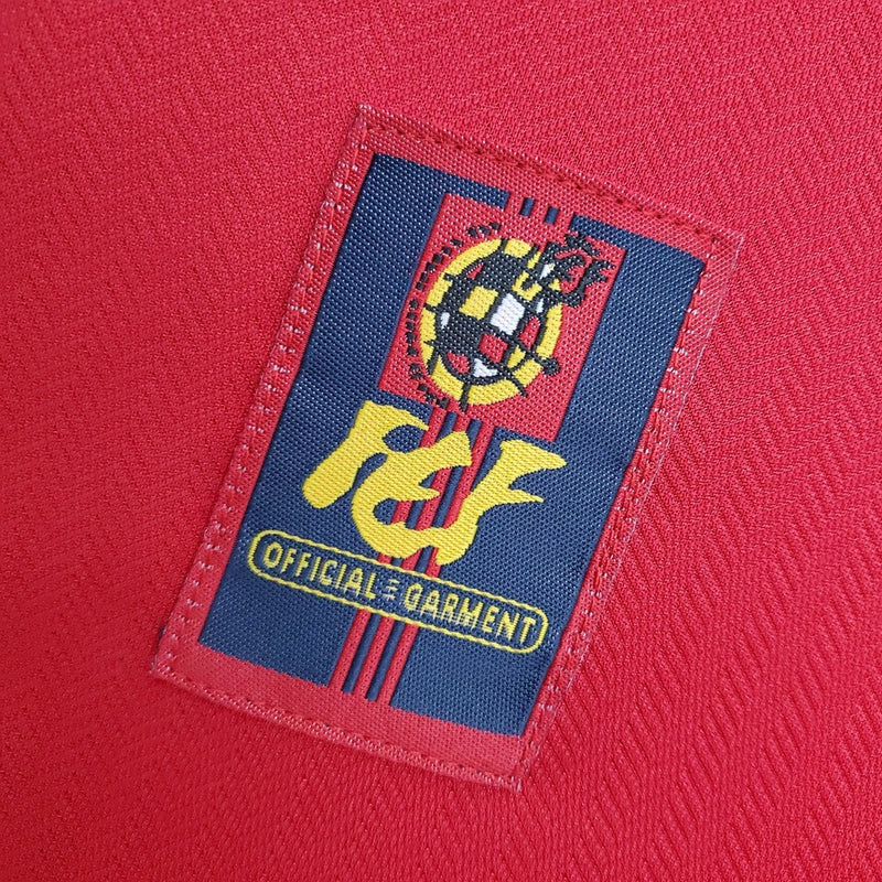 Camiseta retro de aficionado de la selección española de 1998 - Hombre - Roja