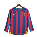 Camiseta Nike retro de manga larga para aficionado del Barcelona Home 2006 para hombre - Azul y granate