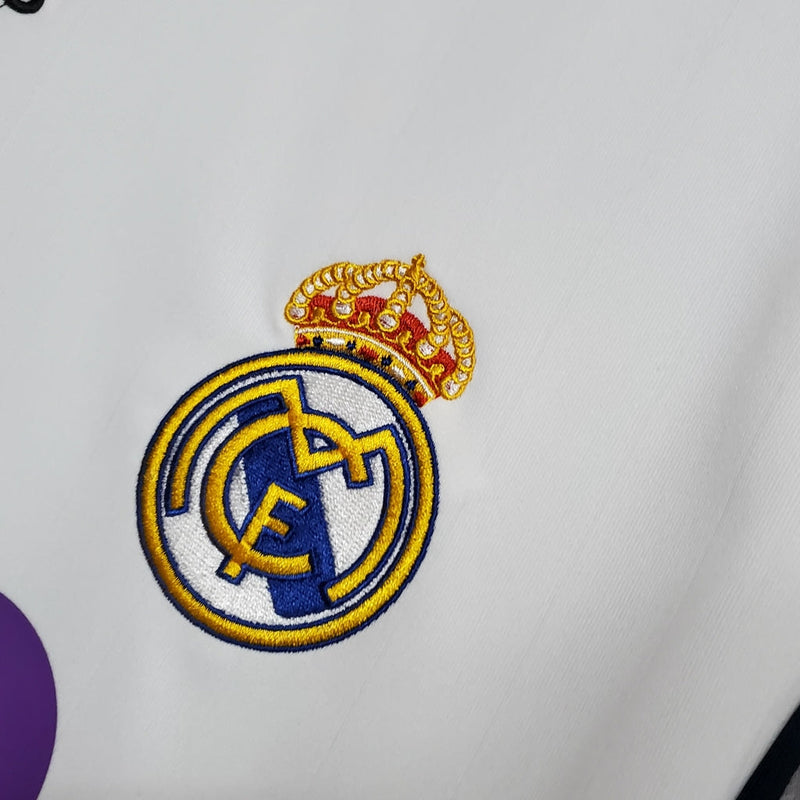 Camiseta retro de manga larga Adidas Real Madrid I 06/07 para hombre - Blanco