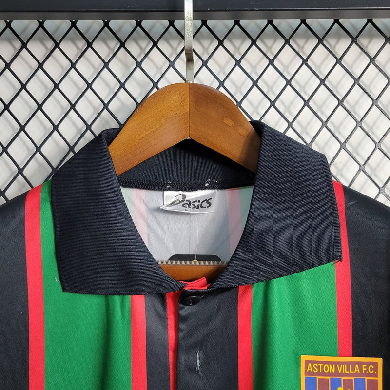 Camiseta de aficionado Asics Aston Villa II Retro 93/95 para hombre - Verde y negra