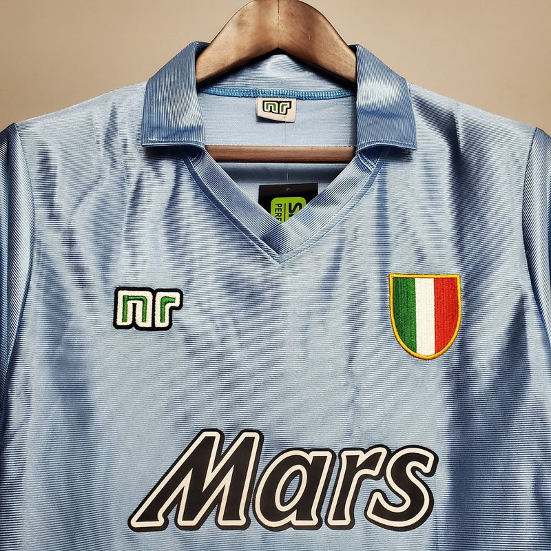 Camiseta retro de aficionado del Napoli 1990/91 para hombre - Azul