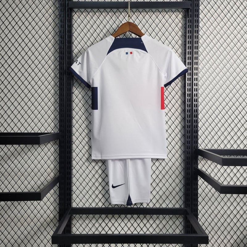 Camiseta y pantalón corto PSG II 23/24 para niños - Blanco