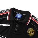 Camiseta retro de aficionado del Manchester United Away II 1998 para hombre - Negra