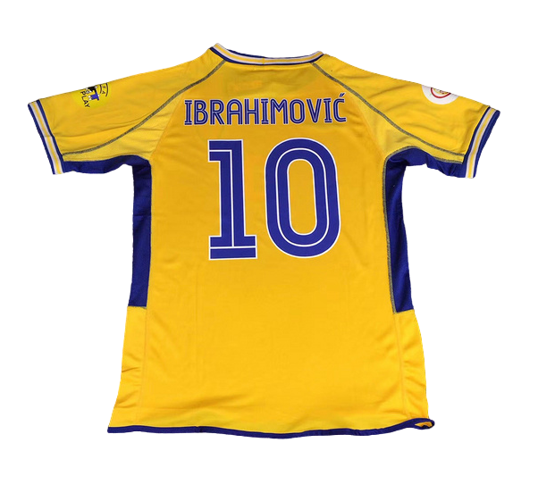 Camiseta retro de local de la selección nacional de Suecia 2004 para hombre - Amarilla