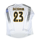 Camiseta retro de manga larga para aficionado del Real Madrid 04/05 (local) - Blanco