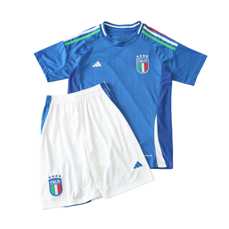Camiseta y pantalón corto para niños de Italia I Visitante 2024/25 - Azul