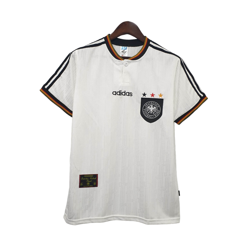 Camiseta retro de la selección alemana I Home 1996 Adidas para hombre - Blanca