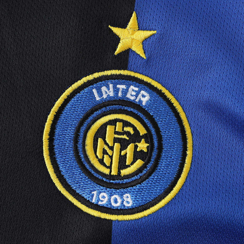 Camiseta retro de local del Inter de Milán 01/02 para hombre - Negra y azul