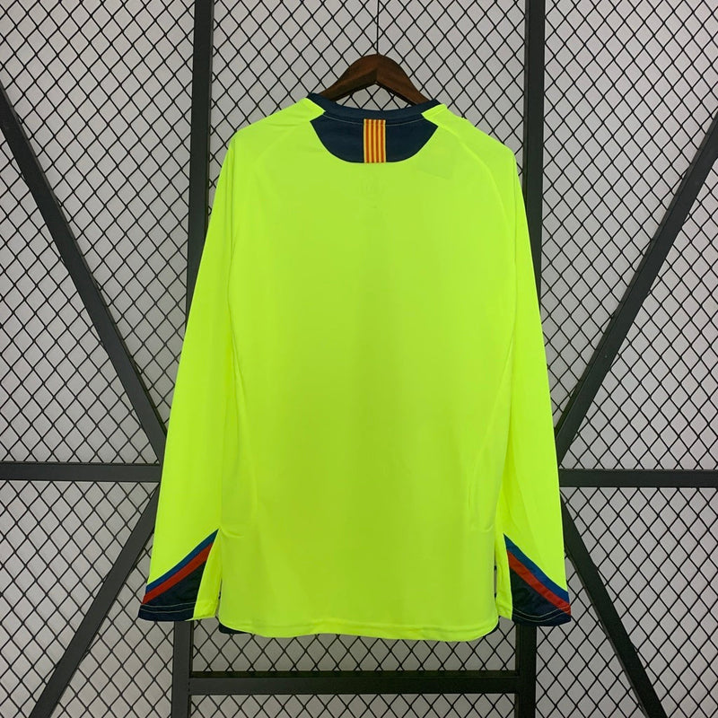 Camiseta retro de manga larga del Barcelona visitante 05/06 para aficionados masculinos
