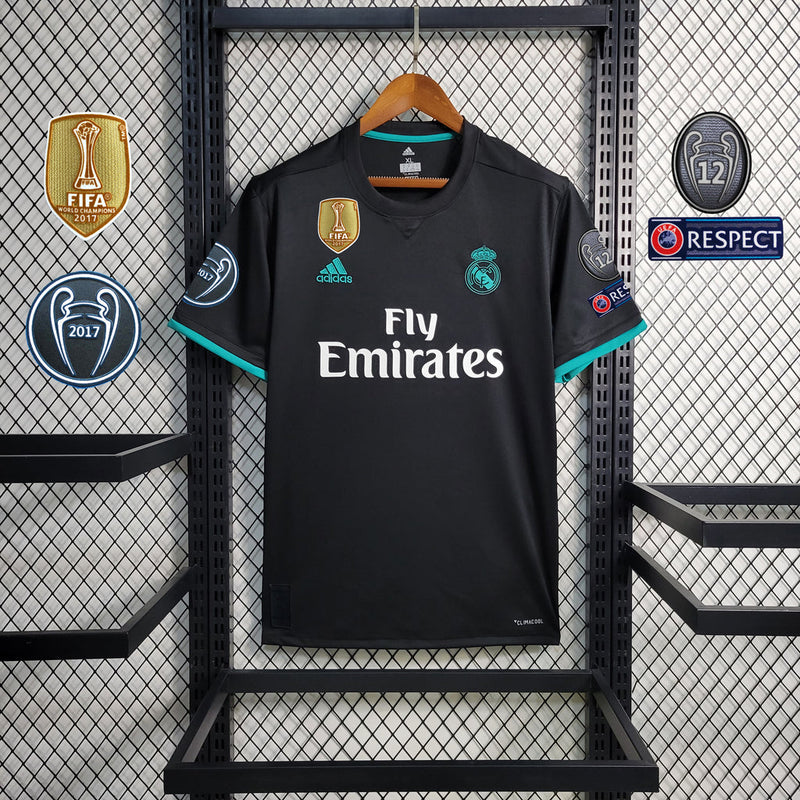 Camiseta retro de aficionado Adidas del Real Madrid II 17/18 para hombre - Azul marino
