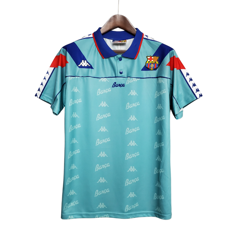 Camiseta retro de visitante del Barcelona 92/95 de Kappa para hombre - Azul