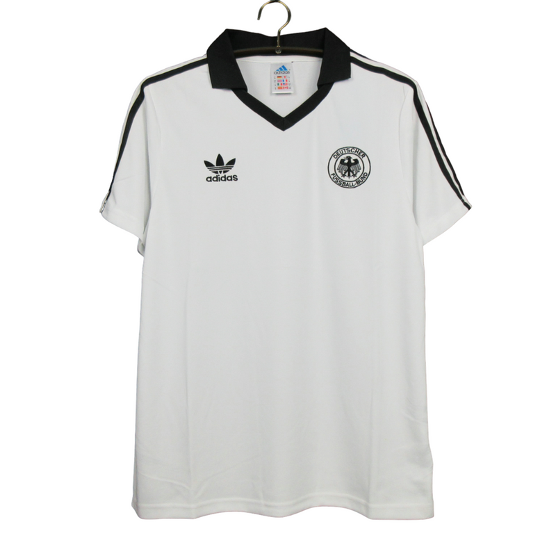 Camiseta retro de la selección alemana I Home 1980 Adidas para hombre - Blanca