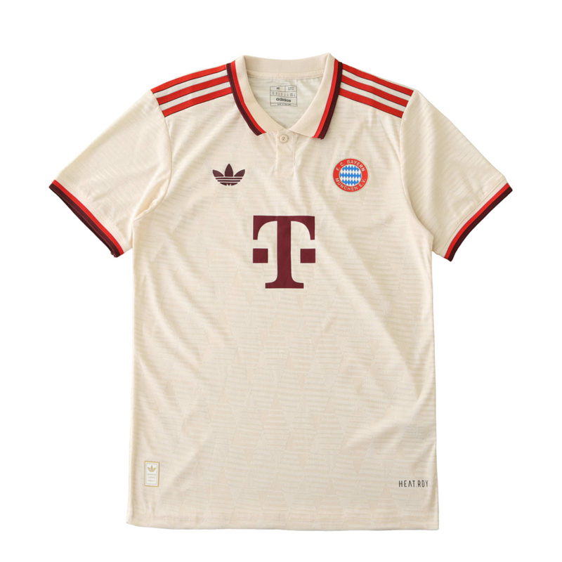 Camiseta de jugador del Bayern Múnich Third Third III 24/25 para hombre - Blanco y rojo - Beige