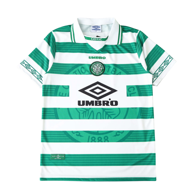 Camiseta retro local del Celtic 97/99 para hombre - Verde y blanco