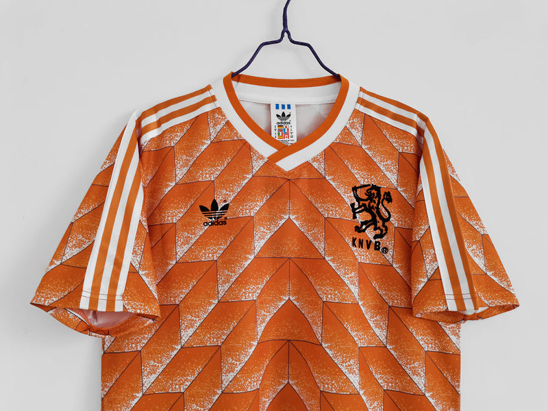Camiseta retro de local de la selección nacional de Países Bajos (1988), para hombre, color naranja