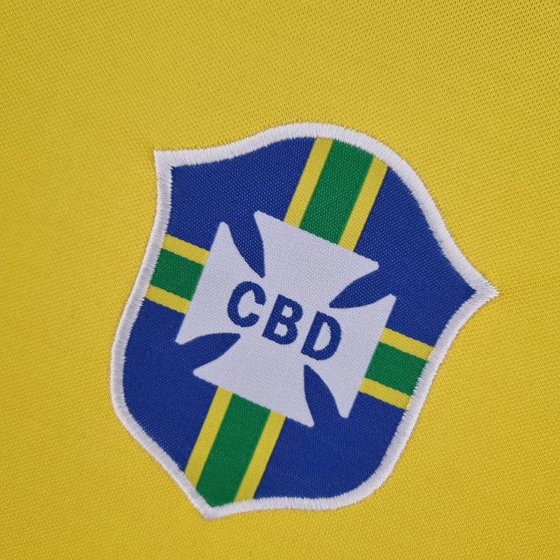 Camiseta retro de la selección brasileña de 1970 para hombre (amarilla y verde)