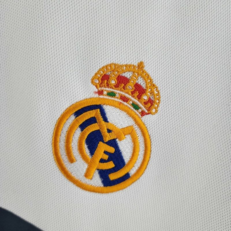 Camiseta retro de aficionado del Real Madrid 00/01 para hombre - Blanca