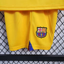 Camiseta y pantalón corto infantil del Barcelona 23/24 IIII - Amarillo
