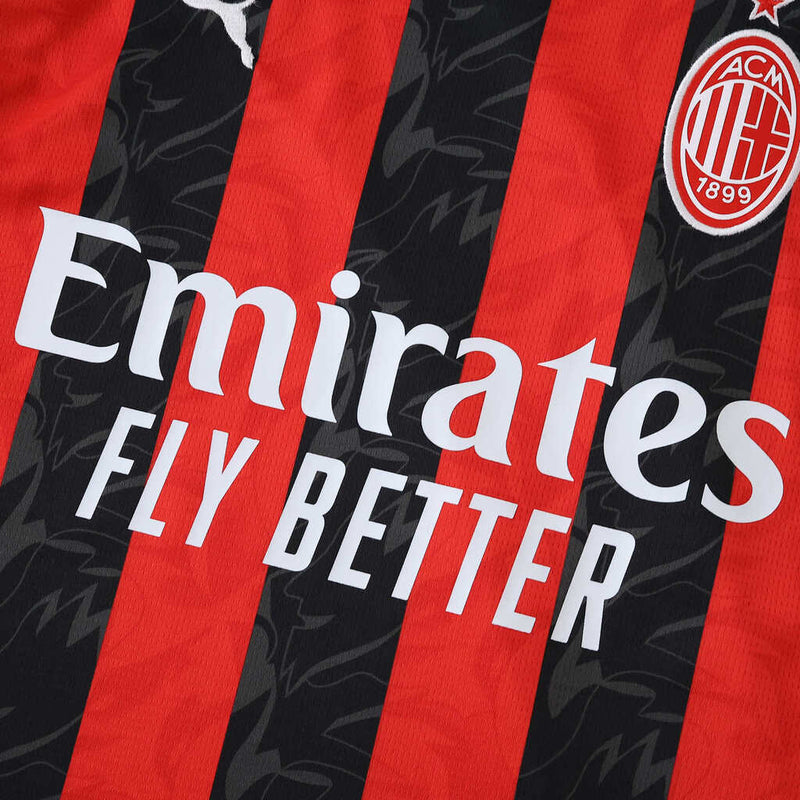 Camiseta y pantalón corto local del Milan para niños 25/26 - Rojo/Negro