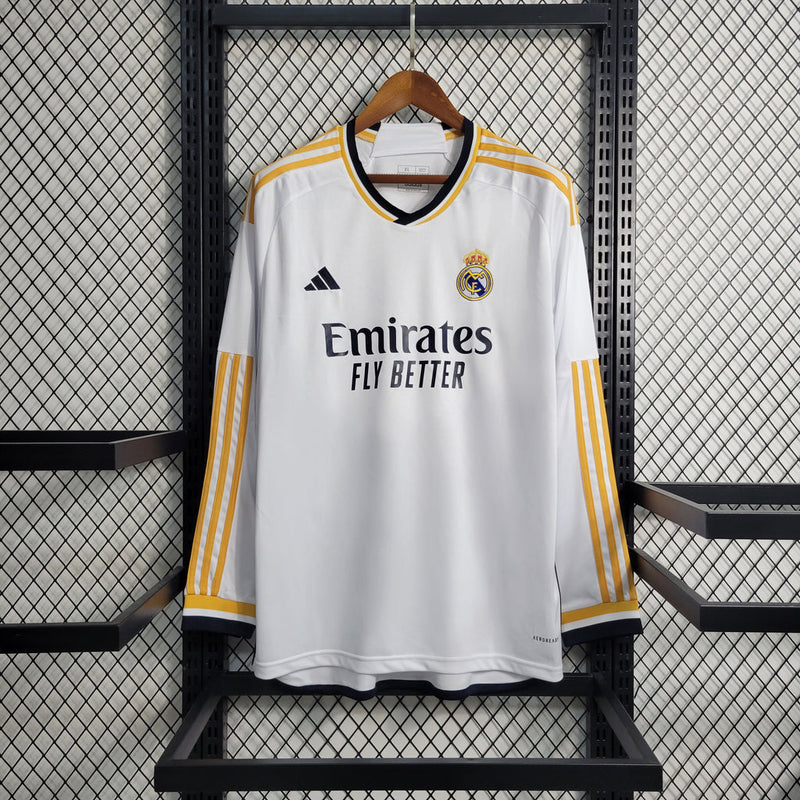 Camiseta Adidas Fan del Real Madrid - Manga Larga I 23/24 - Hombre - Blanco