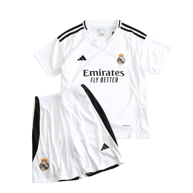 Camiseta y pantalón corto para niño del Real Madrid 24/25 I - Blanco