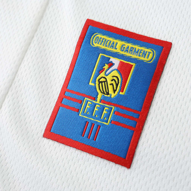 Camiseta retro de manga larga para hombre de la selección francesa visitante II - Blanca