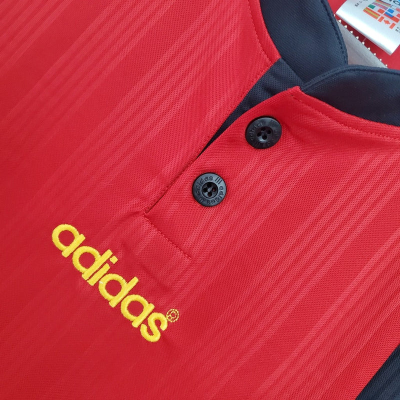 Camiseta retro de aficionado de la selección española de 1996 - Hombre - Roja