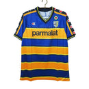 Camiseta retro de local del Parma 02/03 para hombre, color azul y amarillo