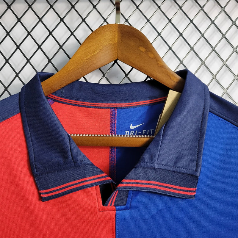 Camiseta Nike retro para hombre del Barcelona 1999 - Azul rey y rojo