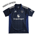 LISTO PARA ENTREGA Camiseta de visitante del Manchester United 24/25 Camiseta de aficionado para hombre - Azul