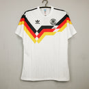 Camiseta retro de la selección nacional de Alemania (1990) para aficionados de Adidas, color blanco