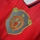 Camiseta retro de aficionado del Manchester United (99/00) para hombre - Roja