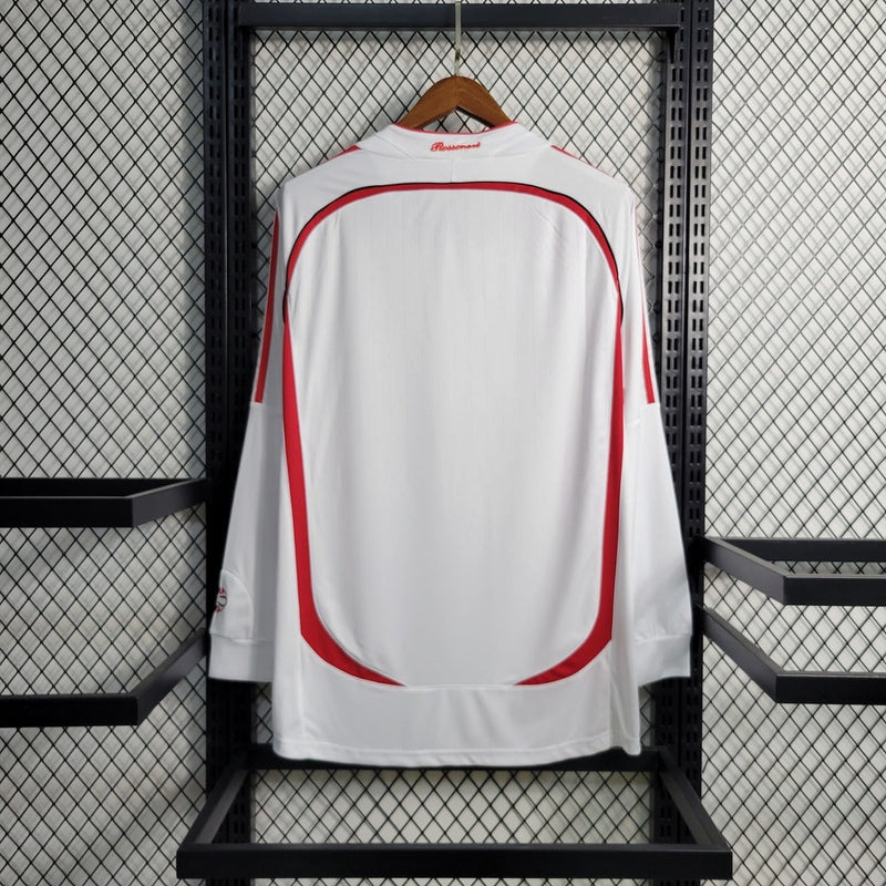 Camiseta retro de manga larga para hombre del Milan Away II 06/07 - Blanca