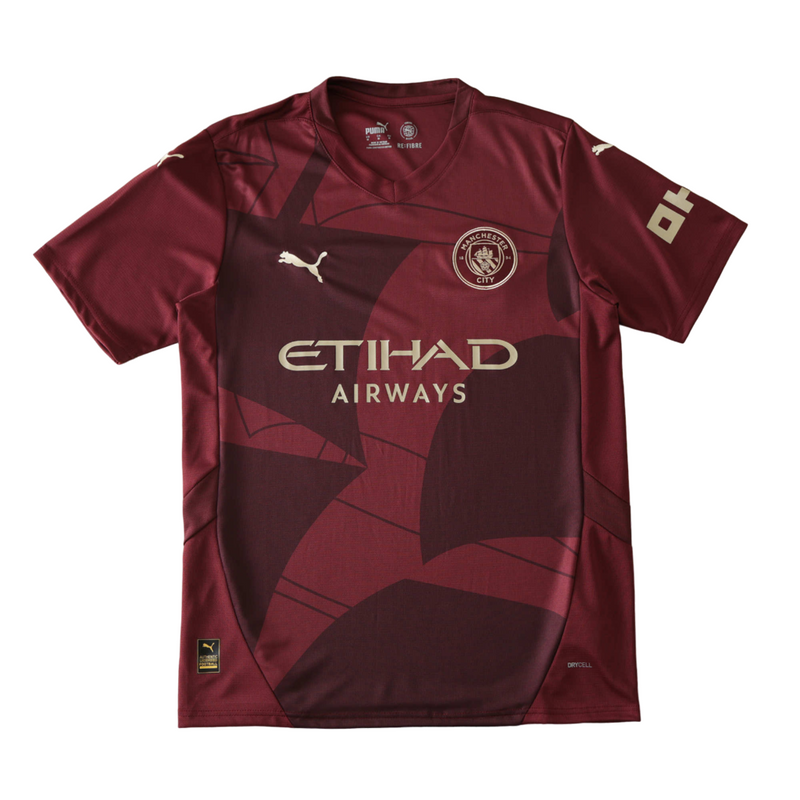 Camiseta de la tercera equipación del Manchester City - Tercera III 24/25 - Camiseta de aficionado para hombre - Borgoña