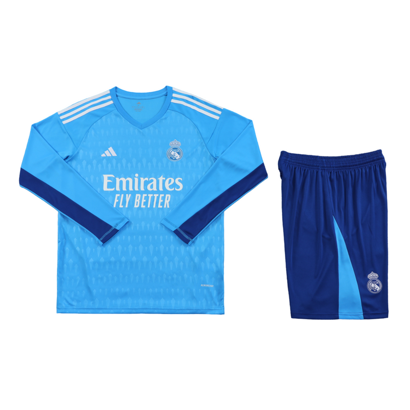 Conjunto de portero de manga larga del Real Madrid 23/24 para hombre - Azul