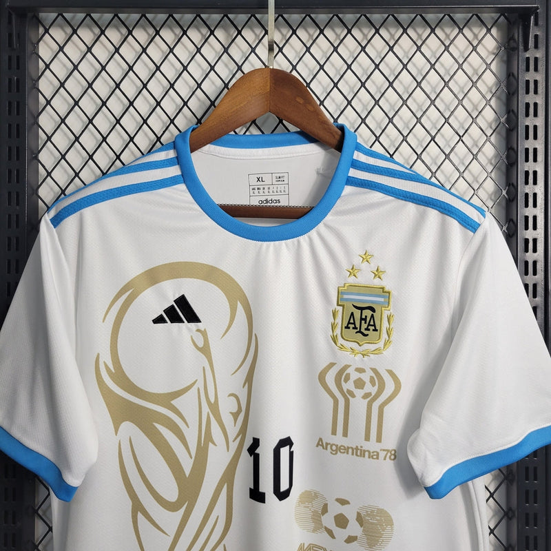 Camiseta de la Selección Argentina Edición Campeón Tres Estrellas - Adidas Fan 2022 para Hombre