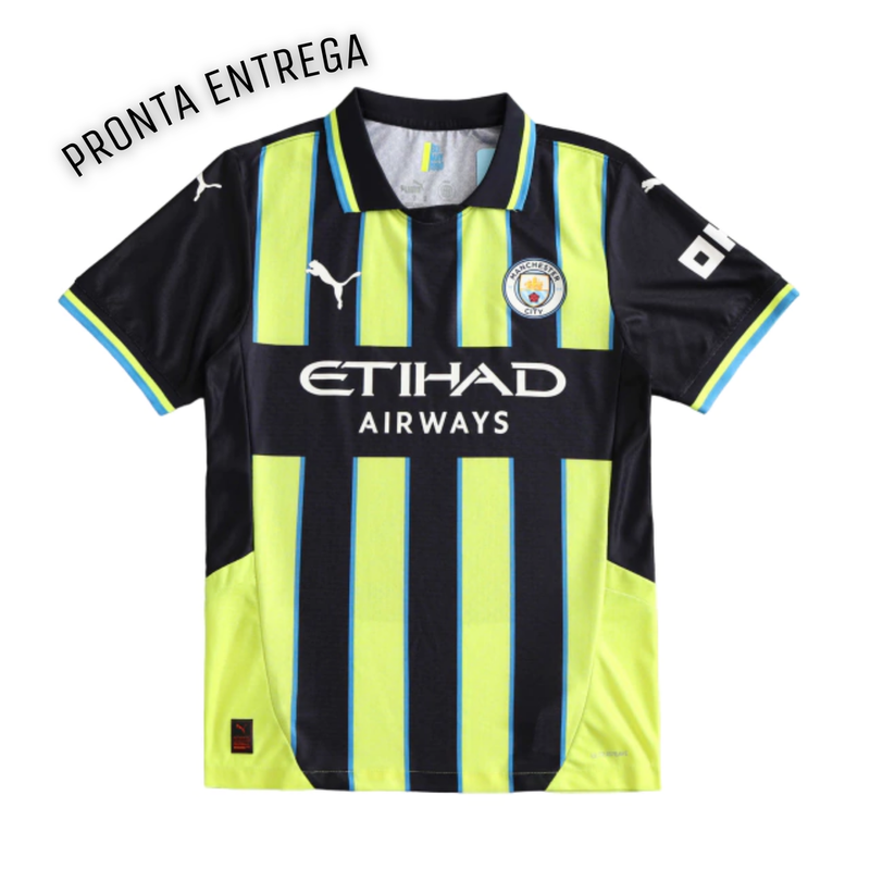 LISTO PARA ENTREGA Camiseta de visitante del Manchester City 24/25 Camiseta de aficionado para hombre - Verde