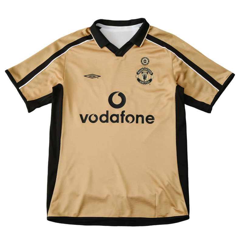 Camiseta retro de doble cara del Manchester United 100 años 01/02 para hombre - Blanca
