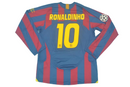 Camiseta Nike retro de manga larga para aficionado del Barcelona Home 2006 para hombre - Azul y granate