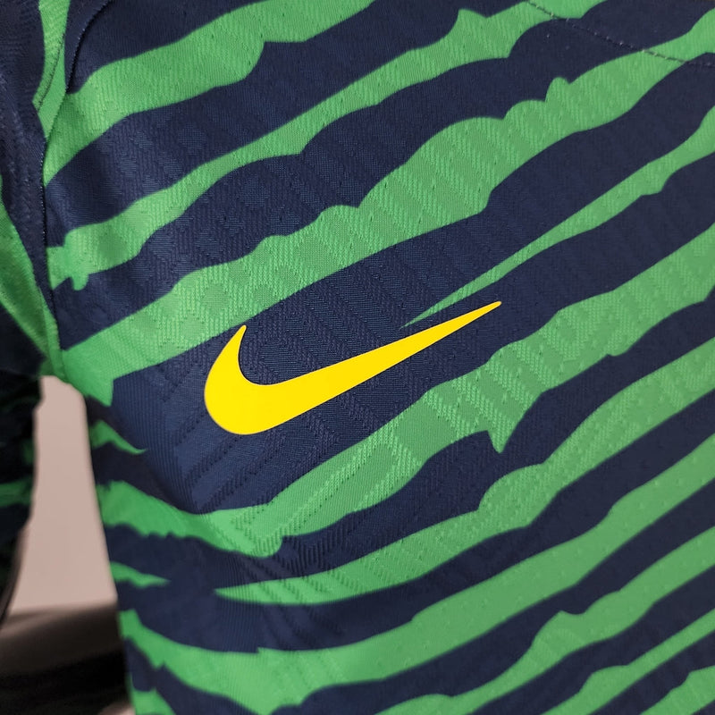 Camiseta Nike de jugador de la selección nacional de Brasil 2022 para hombre (azul y verde)