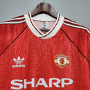 Camiseta retro de local Adidas del Manchester United 90/92 para hombre - Roja