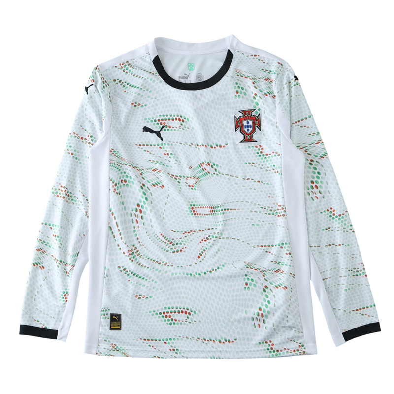 Camiseta de visitante de la selección nacional de Portugal II 24/25 - Camiseta de aficionado de manga larga para hombre - Blanca