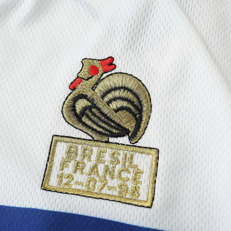 Camiseta retro de manga larga para hombre de la selección francesa visitante II - Blanca