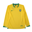 Camiseta retro de la selección brasileña - Camiseta de aficionado de manga larga para hombre (Brasil 2006)